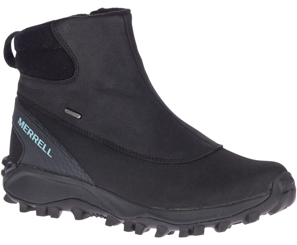 Kozaki Merrell Damskie Czarne - Thermo Kiruna Mid Zip Waterproof - 248630-UFT